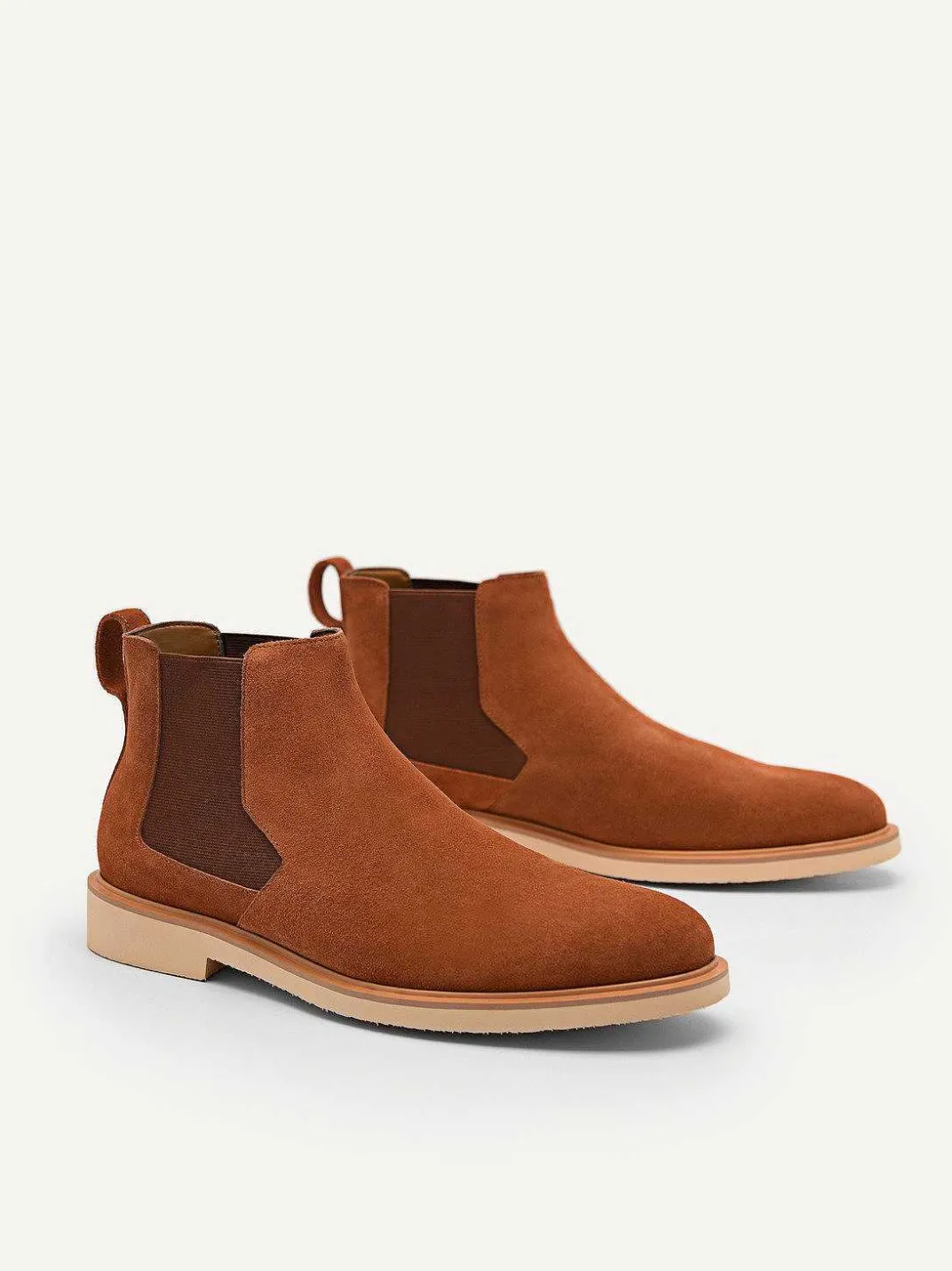 Camel Leather Ankle Boots<PEDRO