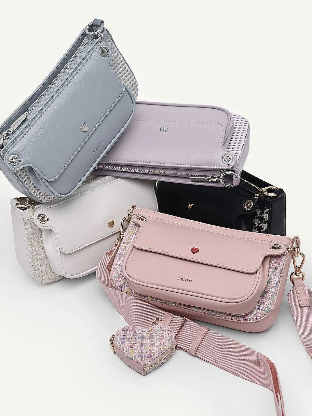 Dilone Houndstooth Double Flap Shoulder Bag<PEDRO Online