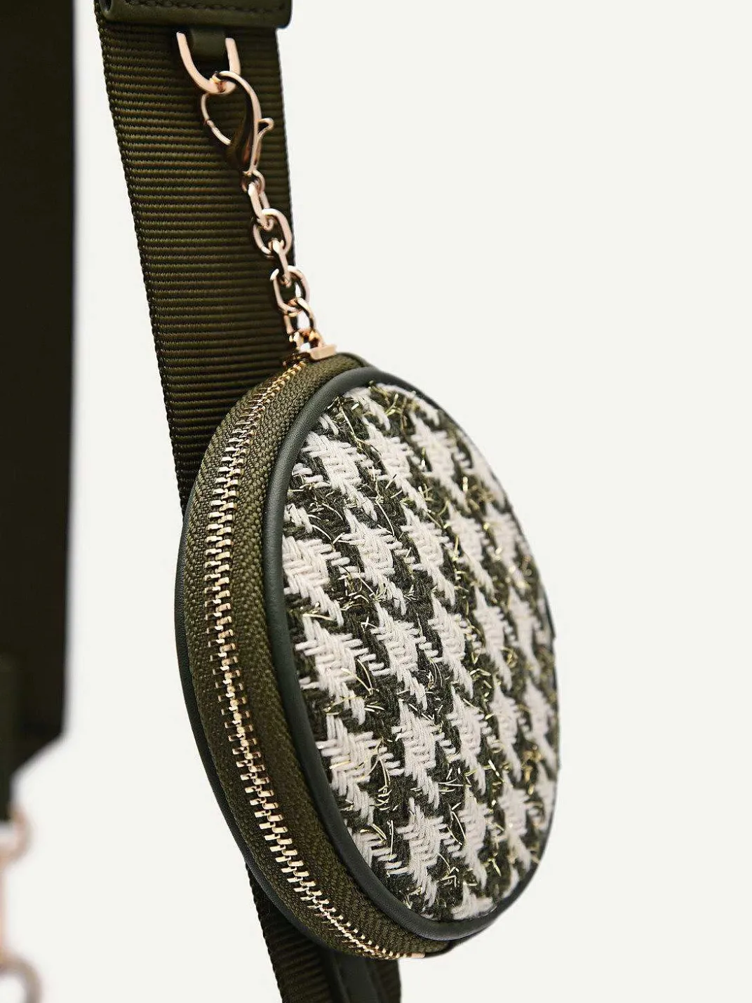 Dilone Houndstooth Double Flap Shoulder Bag<PEDRO New