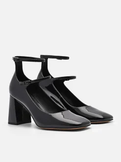 Effie Leather Heel Pumps<PEDRO