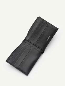 Embossed Leather Bi-Fold Flip Wallet<PEDRO
