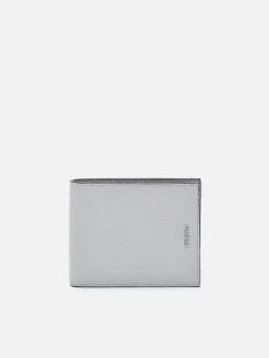 Embossed Leather Bi-Fold Wallet With Coin Pouch<PEDRO