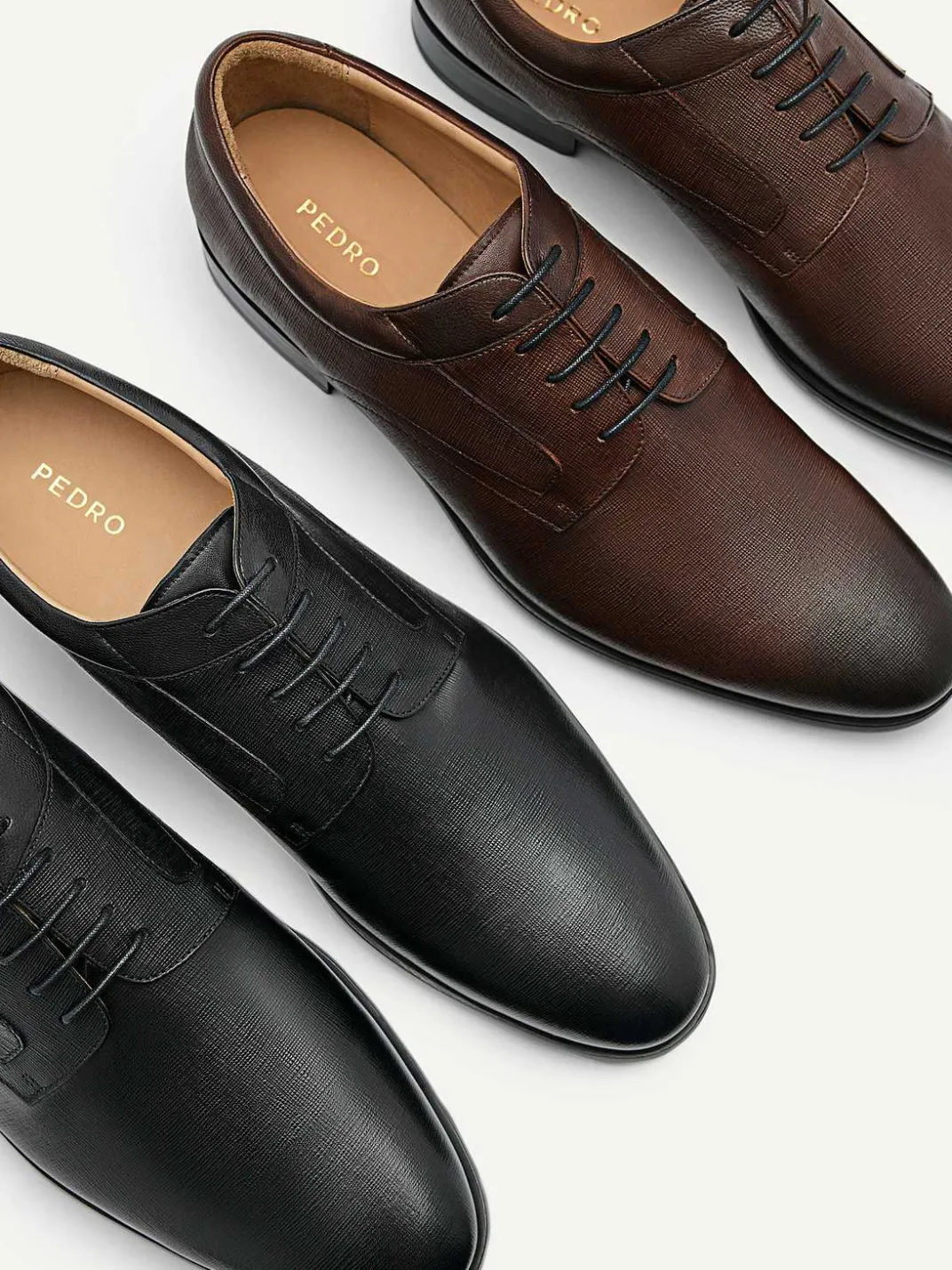 Embossed Leather Derby Shoes<PEDRO Best