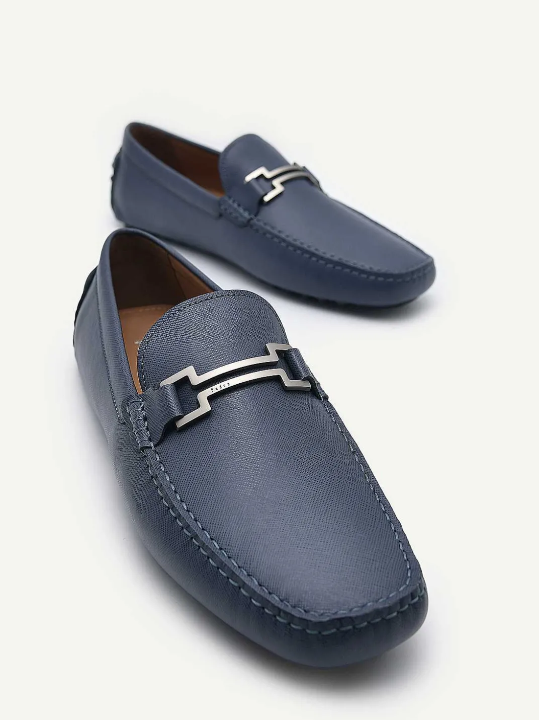 Embossed Leather Driving Shoes<PEDRO Clearance