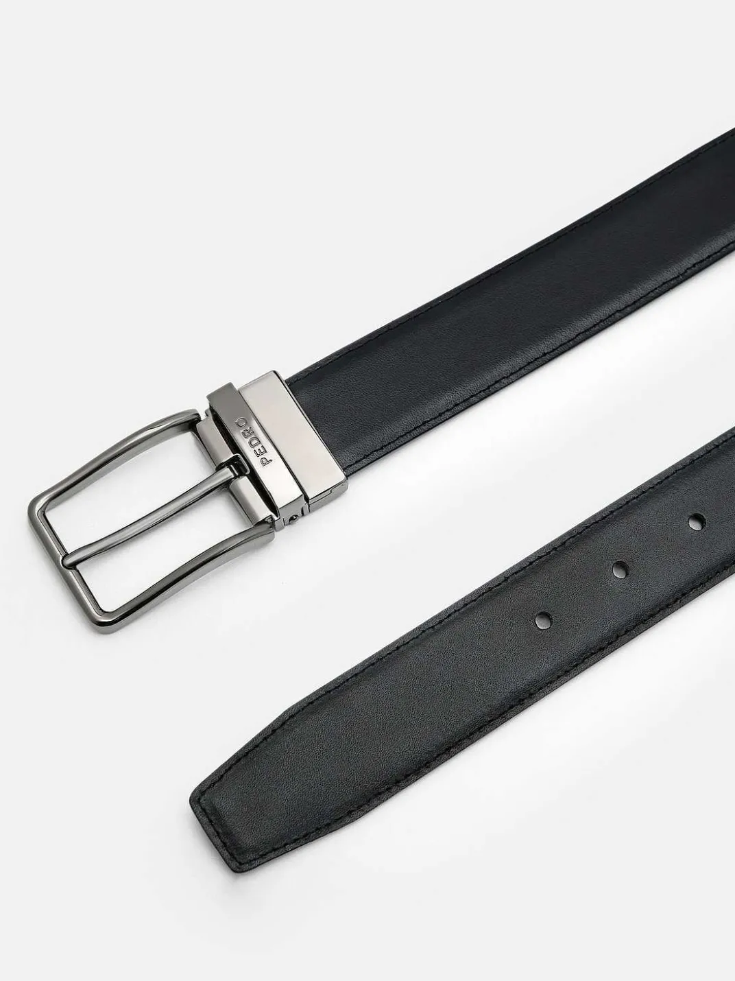 Embossed Leather Reversible Pin Belt<PEDRO Sale