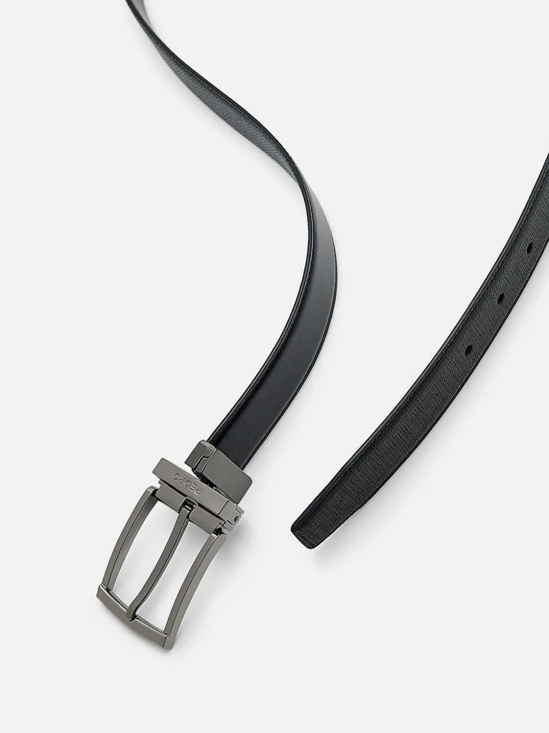 Embossed Leather Reversible Pin Belt<PEDRO Online