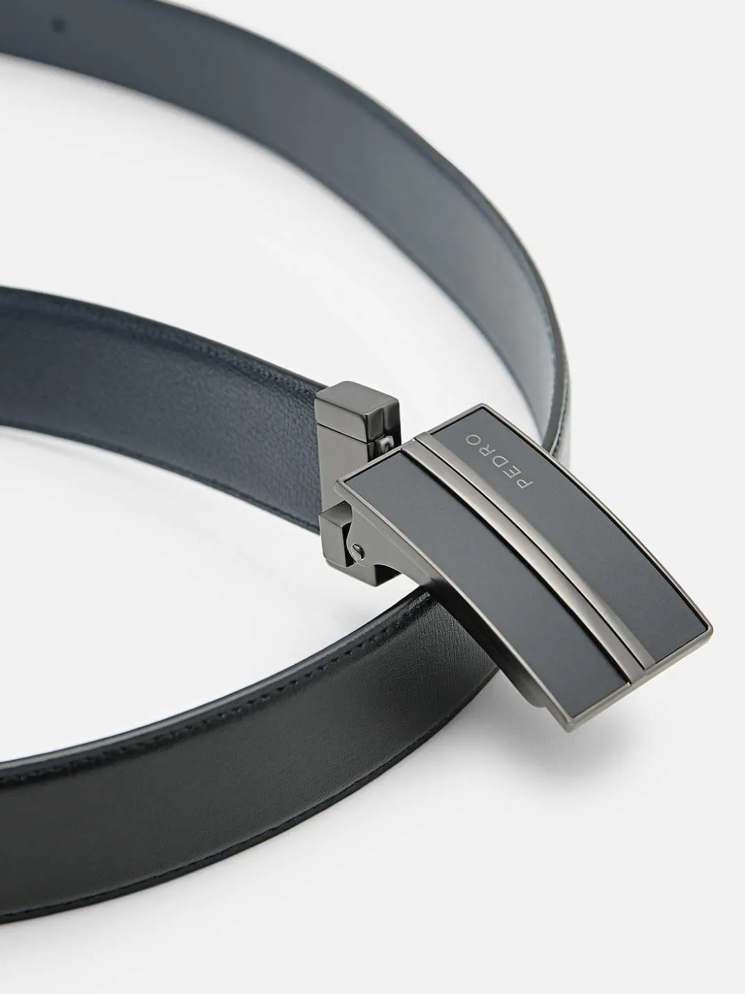 Embossed Leather Reversible Tang Belt<PEDRO Hot