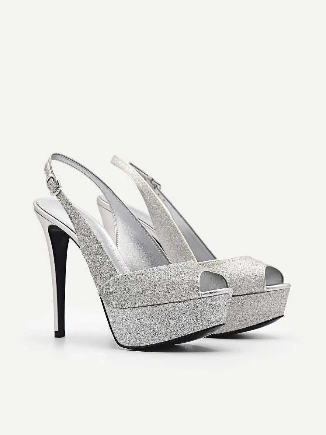 Glitter Slingback Heel Sandals<PEDRO New