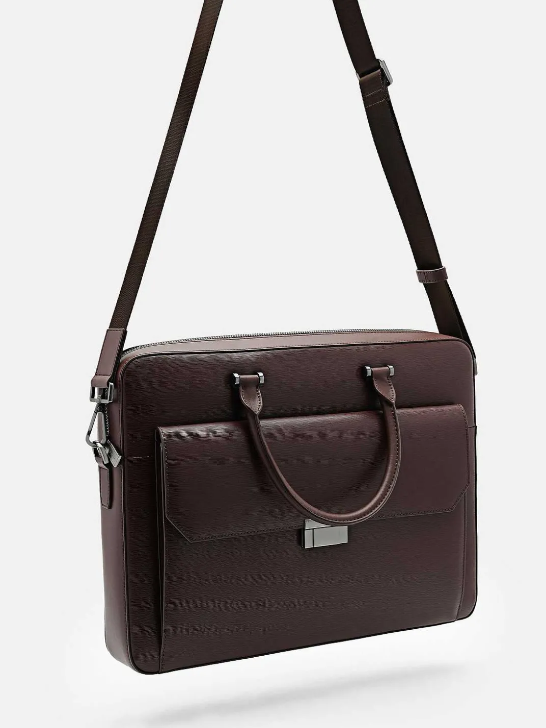 Henry Textured Leather Briefcase<PEDRO Hot