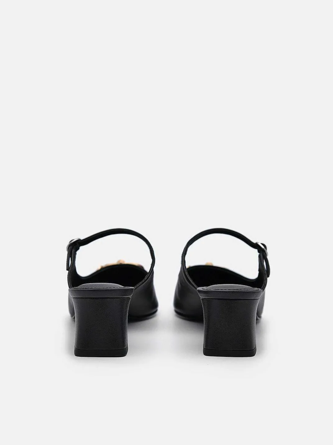 Jean Leather Heel Mules<PEDRO Discount