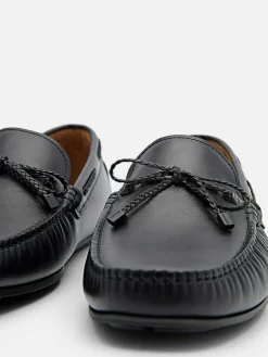 Leather Bow Driving Shoes<PEDRO