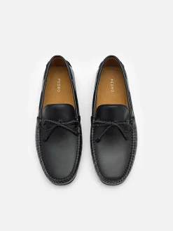 Leather Bow Driving Shoes<PEDRO