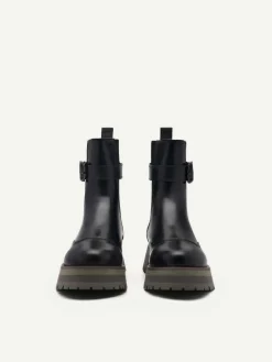Leather Buckled Chelsea Boots<PEDRO