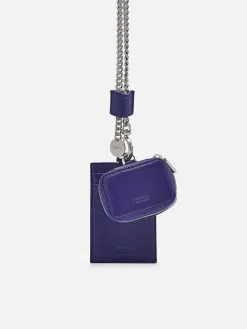 Leather Lanyard With Card Holder<PEDRO