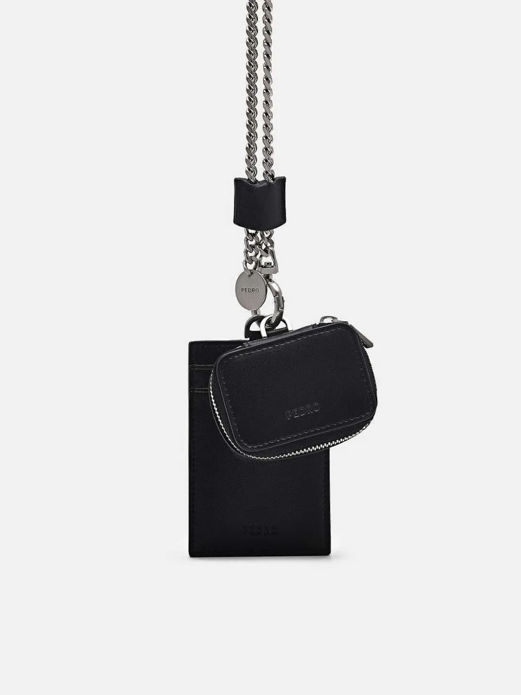 Leather Lanyard With Card Holder<PEDRO Discount