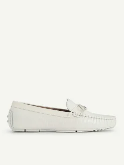 Lizard-Effect Leather Bow Driving Shoes<PEDRO New