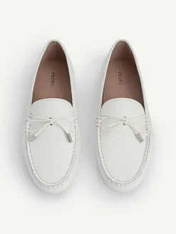 Lizard-Effect Leather Bow Driving Shoes<PEDRO New