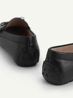 Lizard-Effect Leather Bow Driving Shoes<PEDRO Outlet