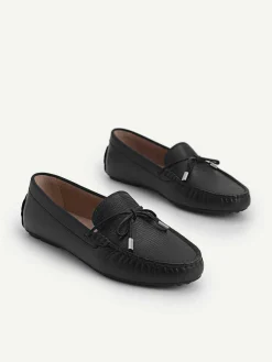 Lizard-Effect Leather Bow Driving Shoes<PEDRO Outlet