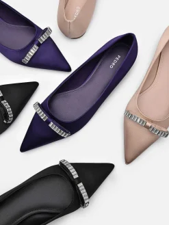 Mindy Satin Ballet Flats<PEDRO Best