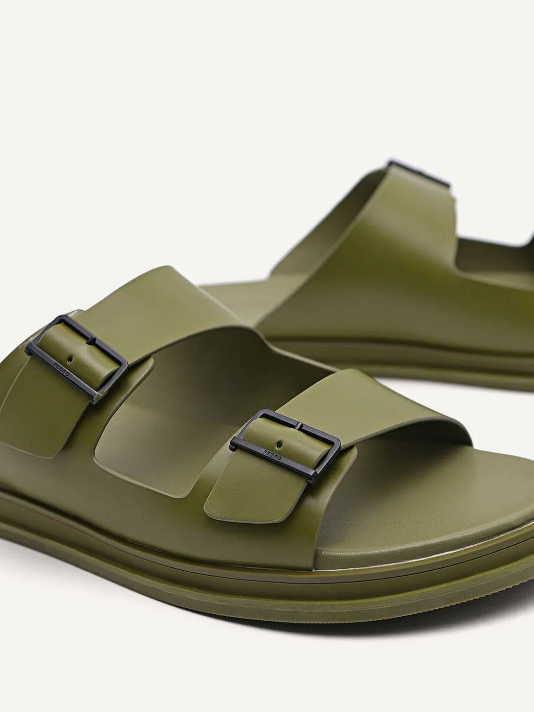 Monochrome Double Strap Slide Sandals<PEDRO Outlet