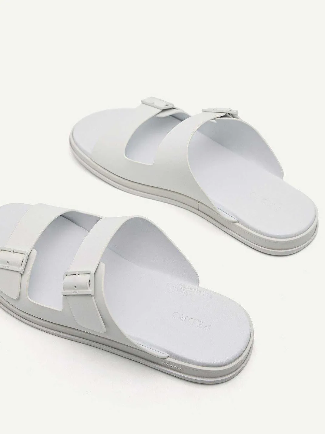Monochrome Double Strap Slide Sandals<PEDRO New
