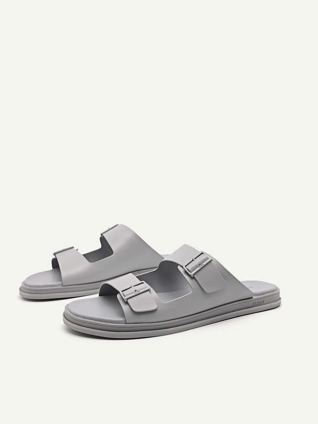 Monochrome Double Strap Slide Sandals<PEDRO New