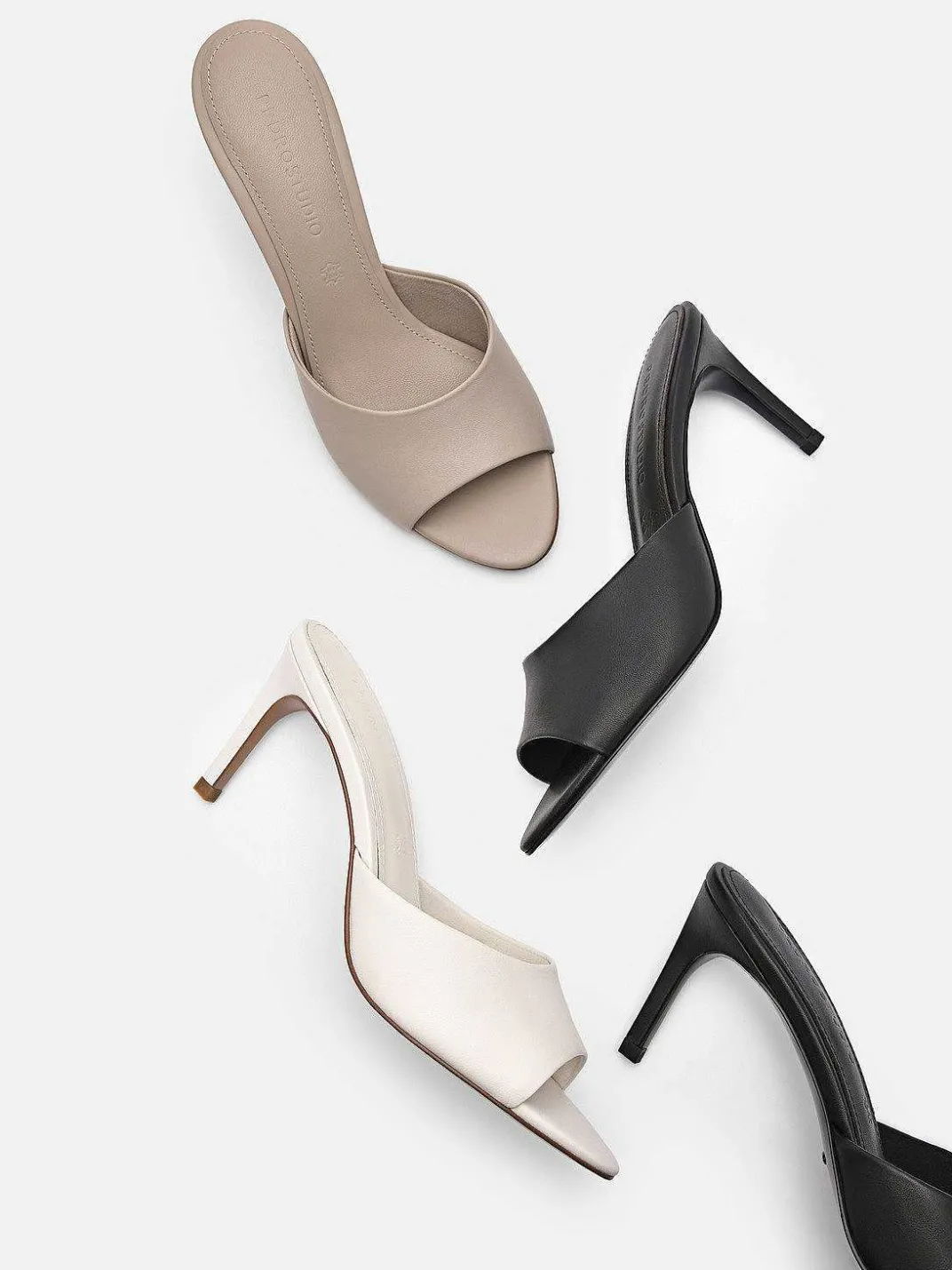 Studio Ashley Leather Heel Sandals<PEDRO