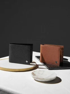 Textured Leather Bi-Fold Wallet With Insert<PEDRO Outlet