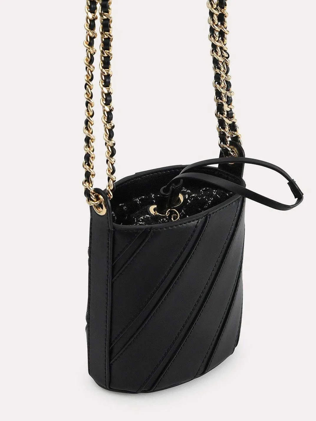 Tweed Drawstring Bucket Bag<PEDRO