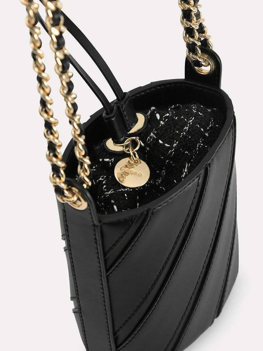 Tweed Drawstring Bucket Bag<PEDRO