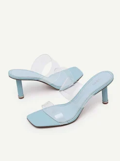 Vinyl Double Strap Heel Sandals<PEDRO