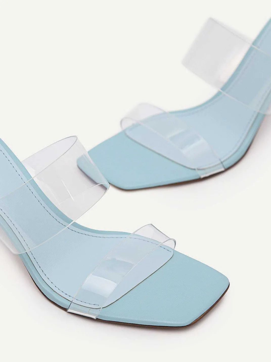 Vinyl Double Strap Heel Sandals<PEDRO