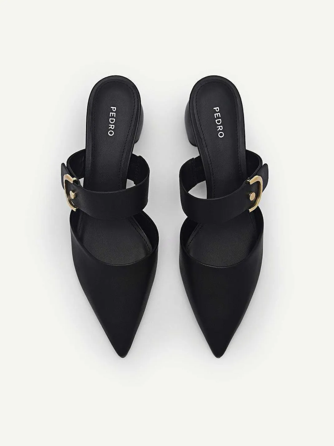 Yasmin Leather Heel Mules<PEDRO Best